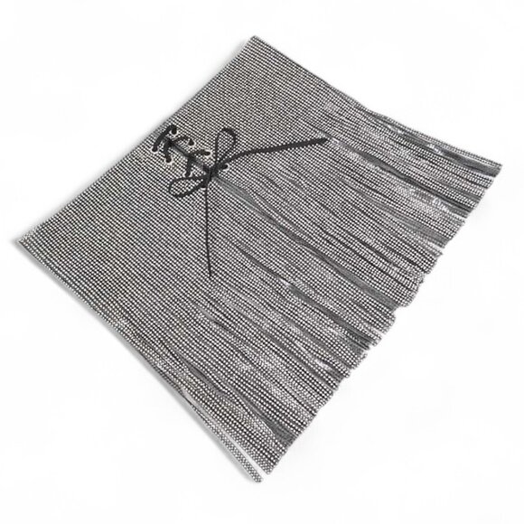 BNWT Lacing Rhinestone Statement Curtain Fringe Belt main image 2